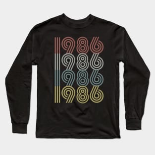 1986 Birth Year Retro Style Long Sleeve T-Shirt